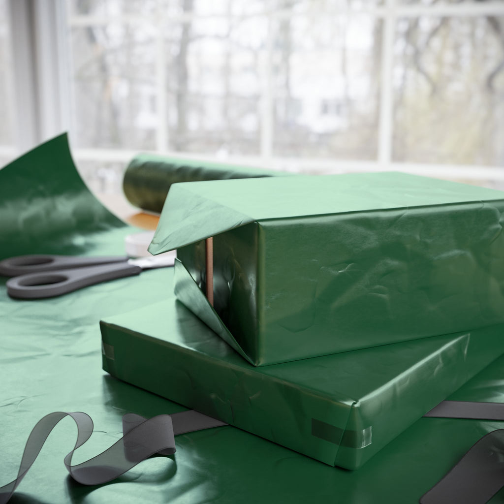 Solid Forest Green Wrapping Paper - Holiday Gift Wrapping Paper Roll