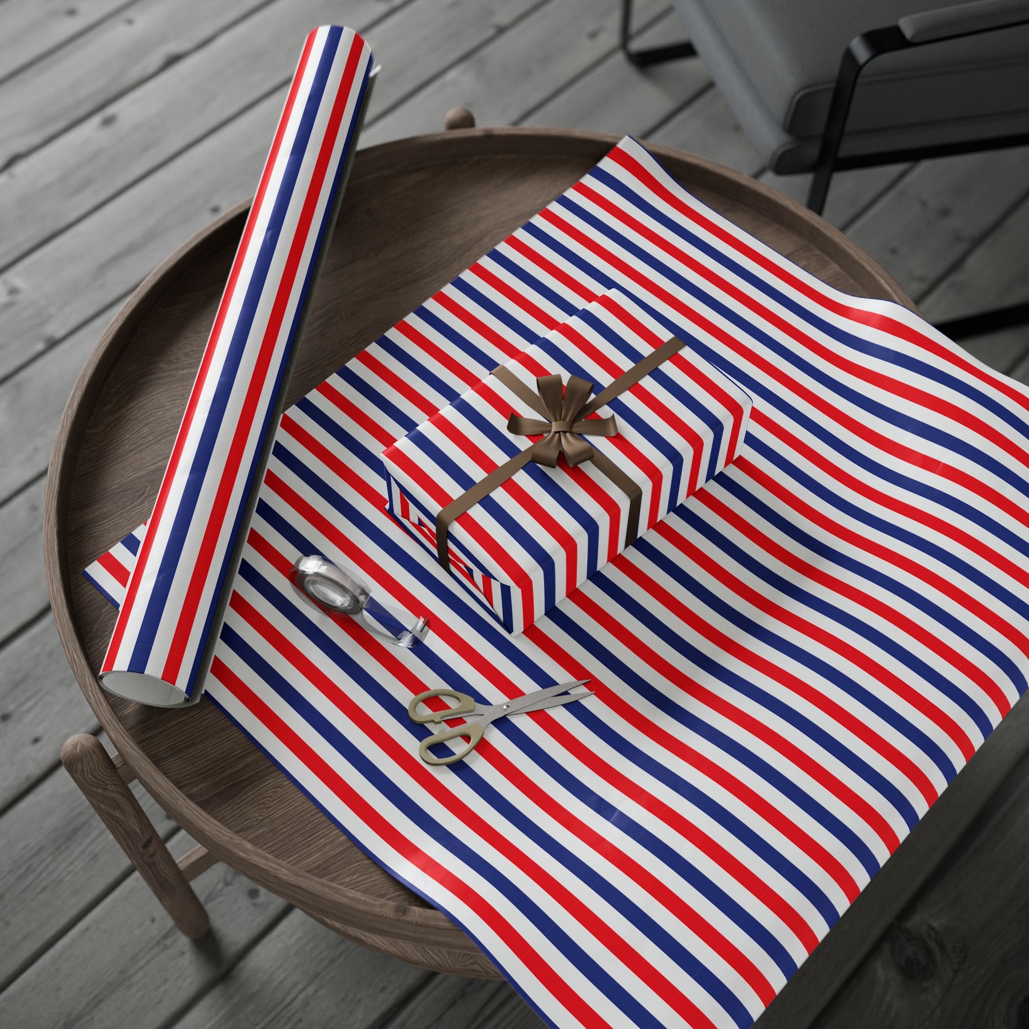 4th of July Glory Stripes Wrapping Paper | Holiday Gift Wrapping Paper Roll
