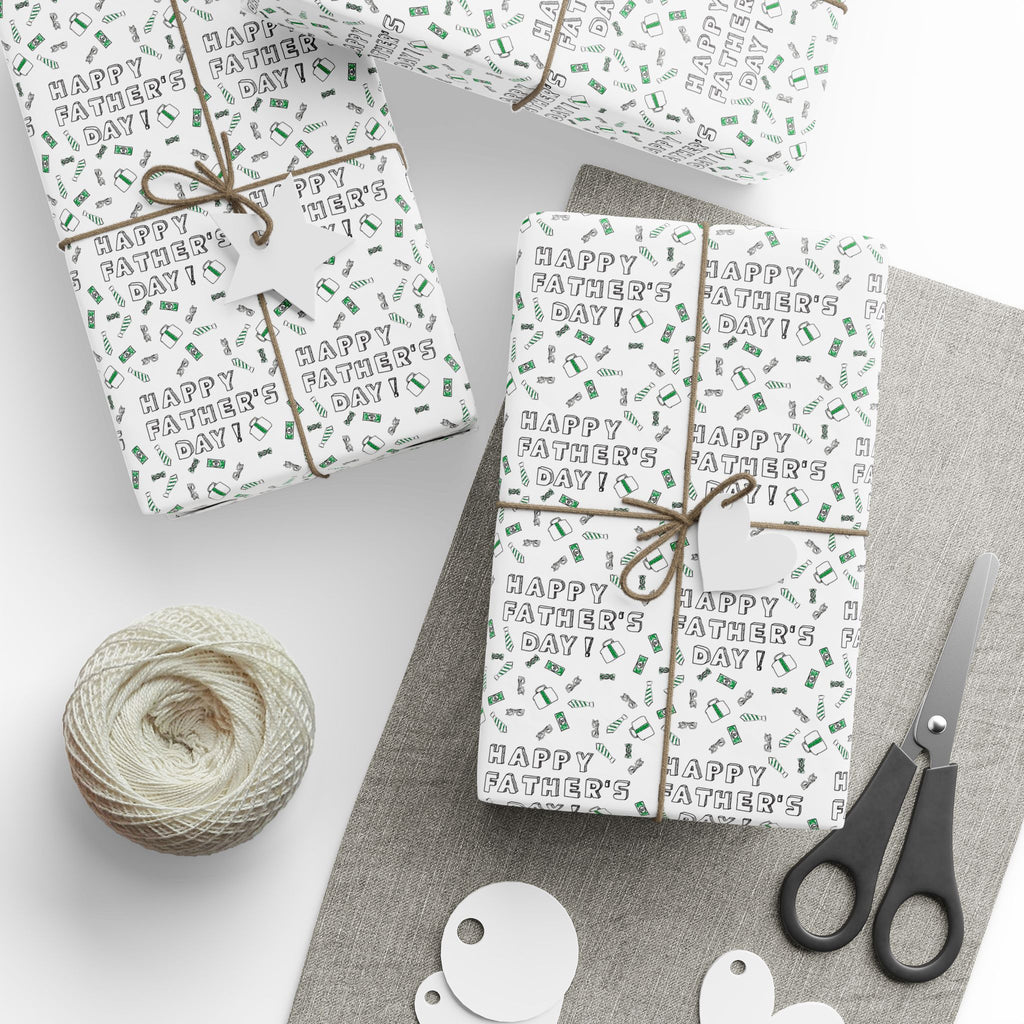 Father's Day Doodles Wrapping Paper - Holiday Gift Wrapping Paper Roll