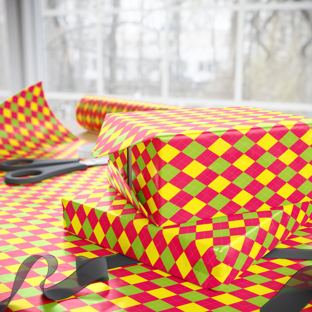 Argyle Design 026 Wrapping Paper - Holiday Gift Wrapping Paper Roll