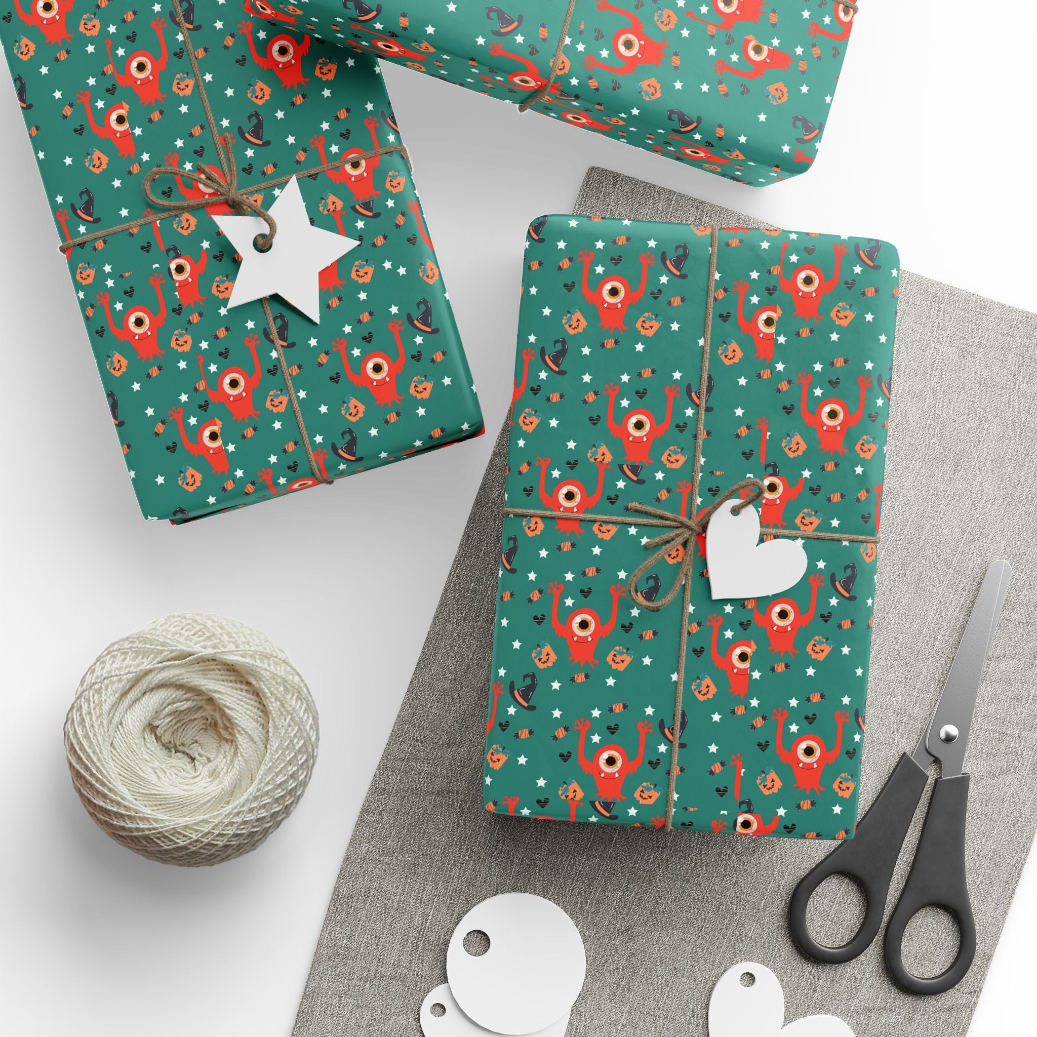 Halloween One Eyed Monster Wrapping Paper | Holiday Gift Wrapping Paper Roll
