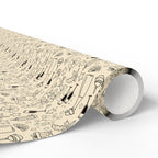 New Year's Line Art Celebration Wrapping Paper - Holiday Gift Wrapping Paper Roll