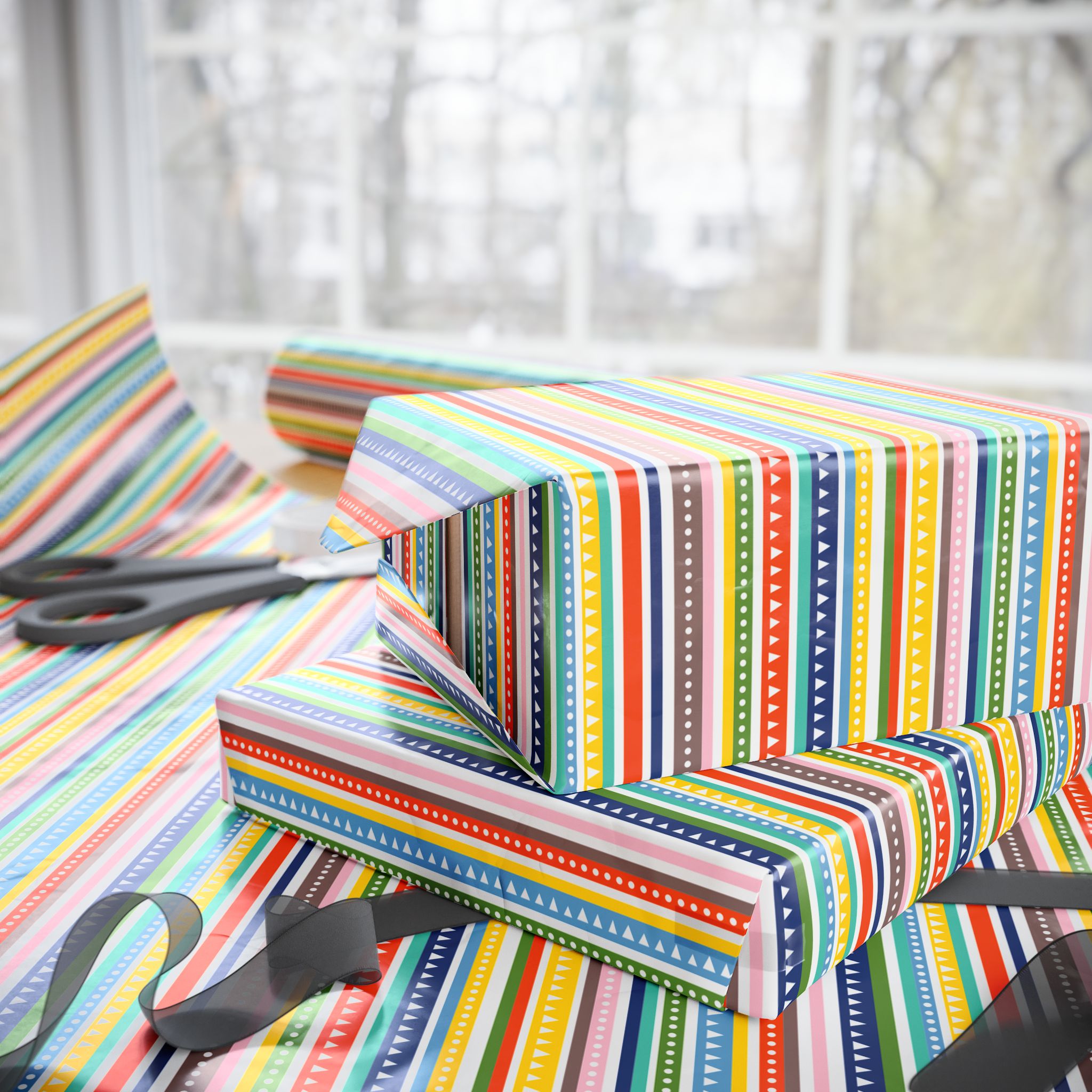 Stripe Design 008 Wrapping Paper - Holiday Gift Wrapping Paper Roll