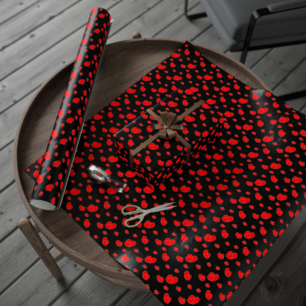 Valentine's Day Hearts Adjoined Wrapping Paper | Holiday Gift Wrapping Paper Roll