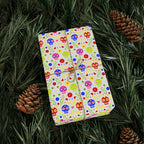 Day of the Dead Multicolor Skulls Wrapping Paper | Holiday Gift Wrapping Paper Roll