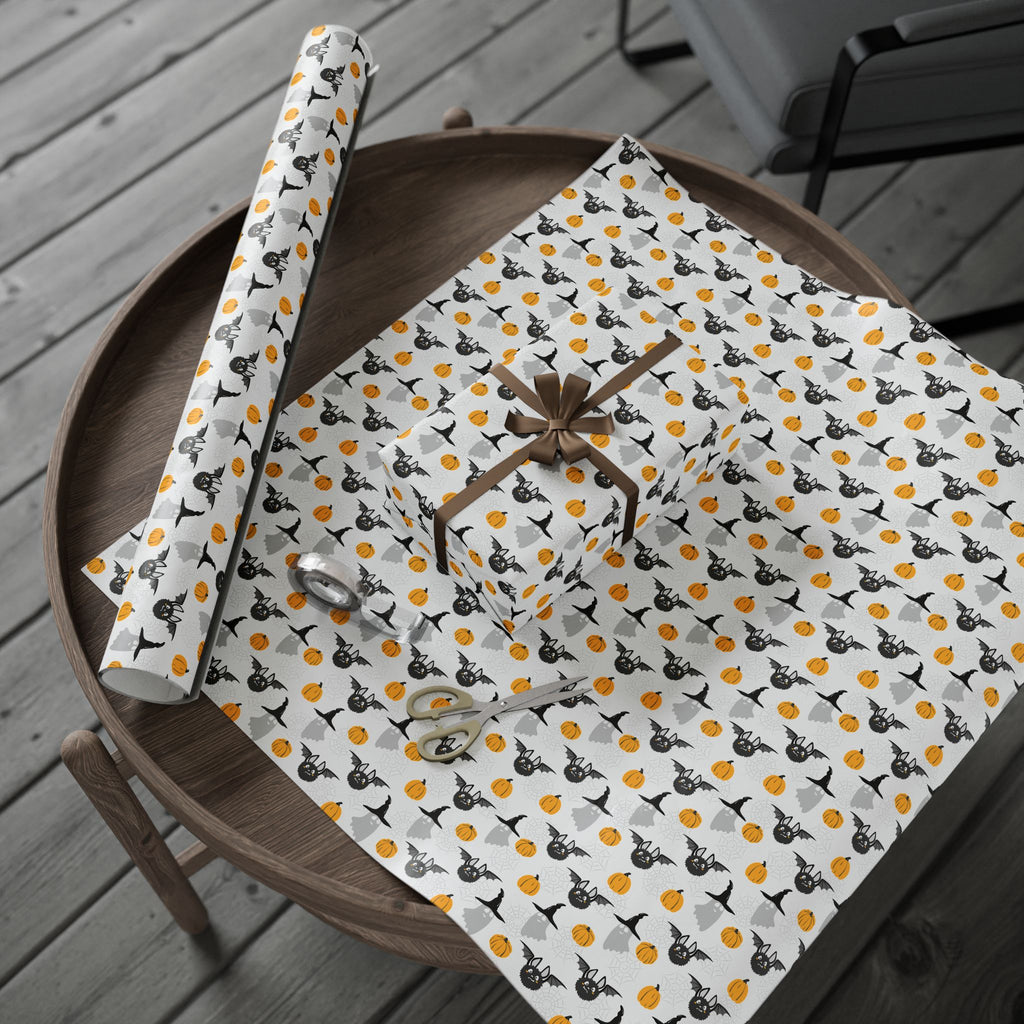 Halloween Witchy Ghosts Wrapping Paper | Holiday Gift Wrapping Paper Roll
