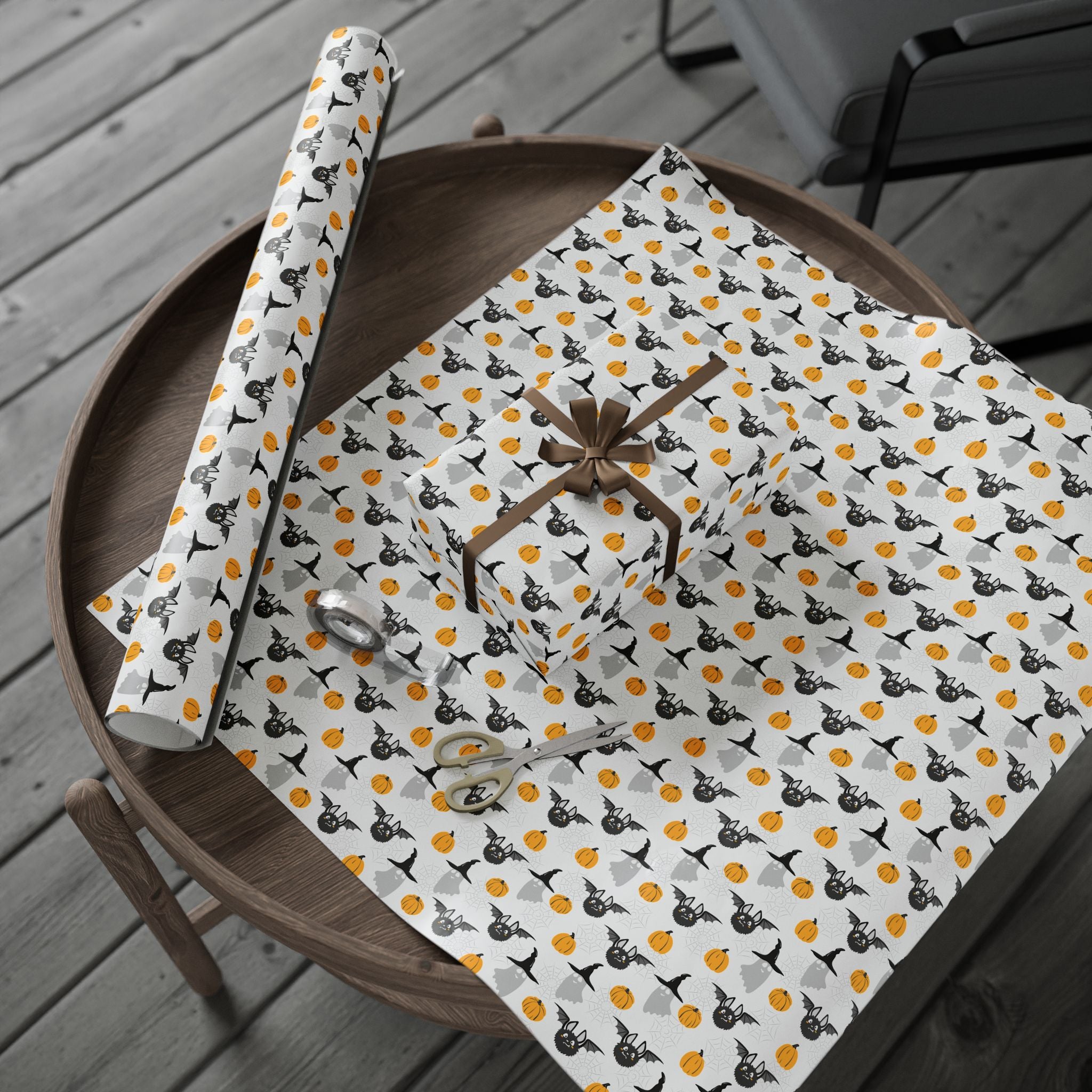 Halloween Witchy Ghosts Wrapping Paper | Holiday Gift Wrapping Paper Roll