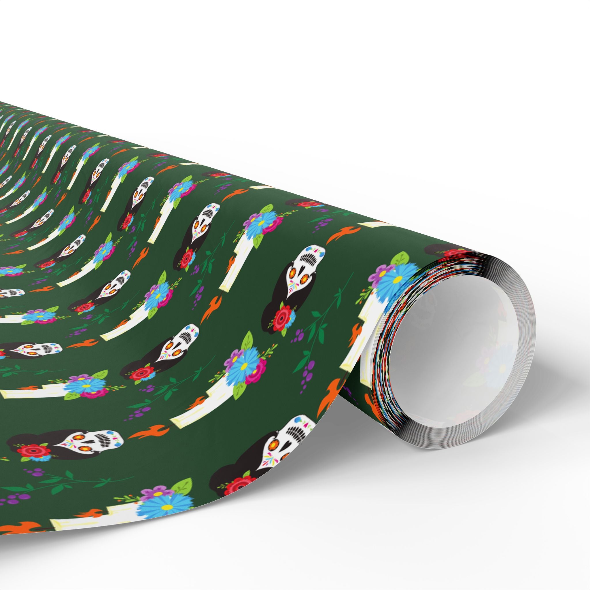 Day of the Dead Catrina Candles Wrapping Paper | Holiday Gift Wrapping Paper Roll