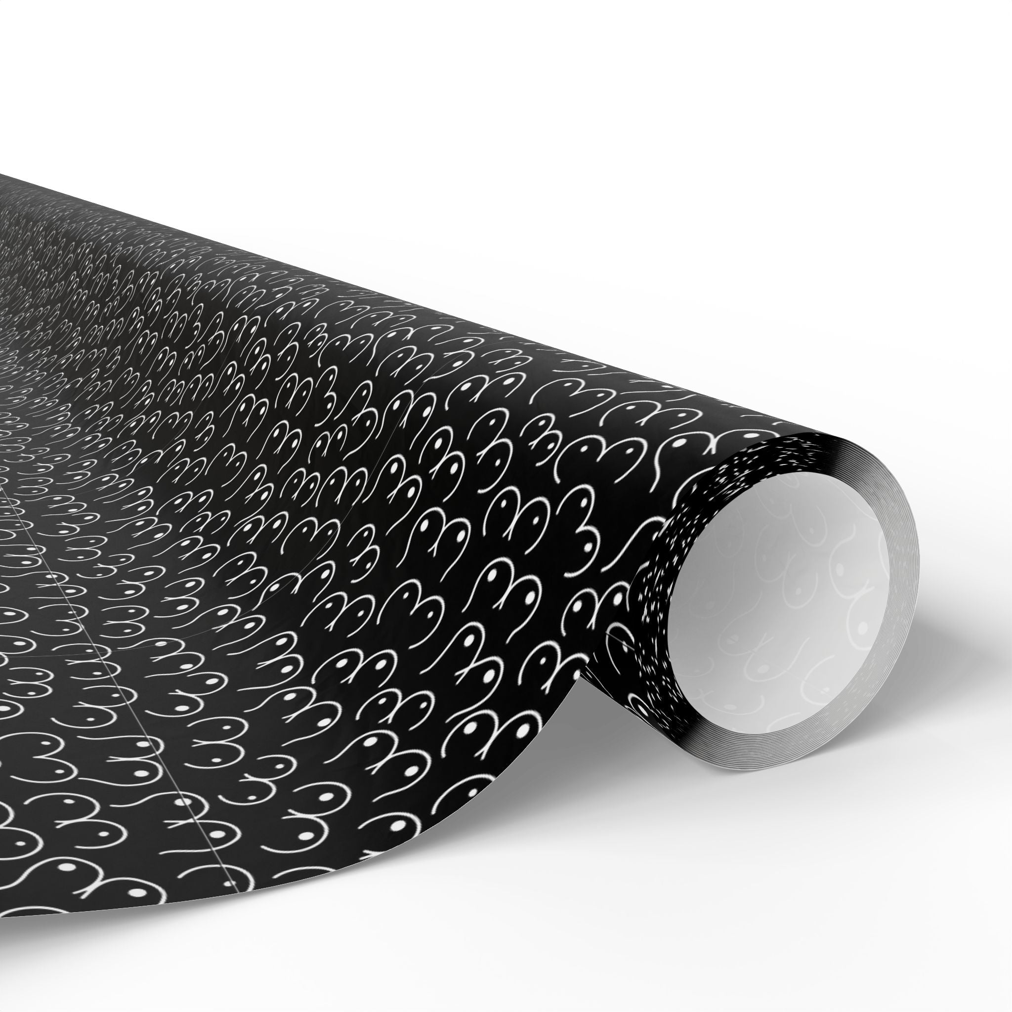 NSFW Snuggle Pups on Black Wrapping Paper - Holiday Gift Wrapping Paper Roll