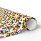 Day of the Dead Flowered Ornaments Wrapping Paper | Holiday Gift Wrapping Paper Roll
