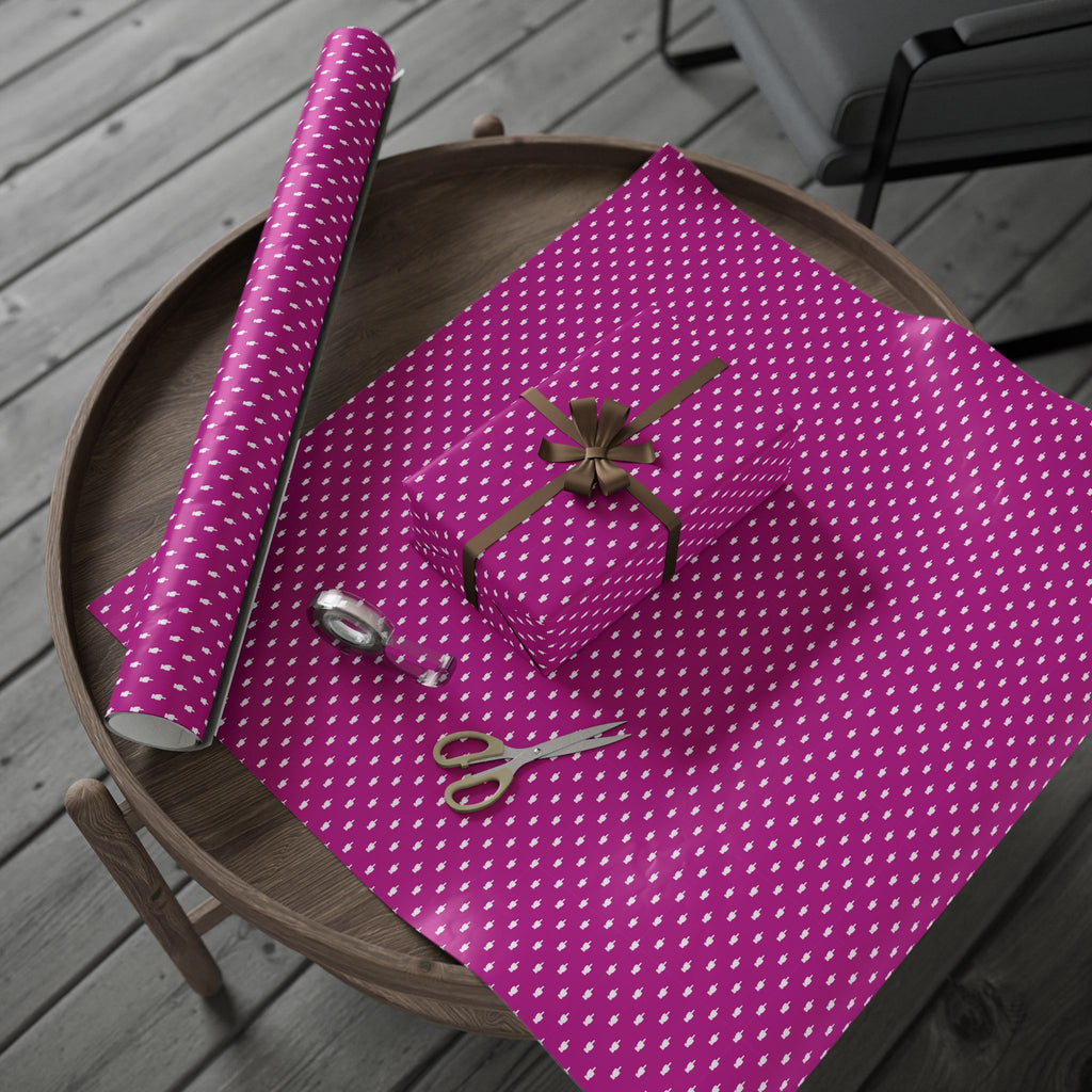 NSFW Friendly Hello Middle Finger on Hot Pink Wrapping Paper - Holiday Gift Wrapping Paper Roll