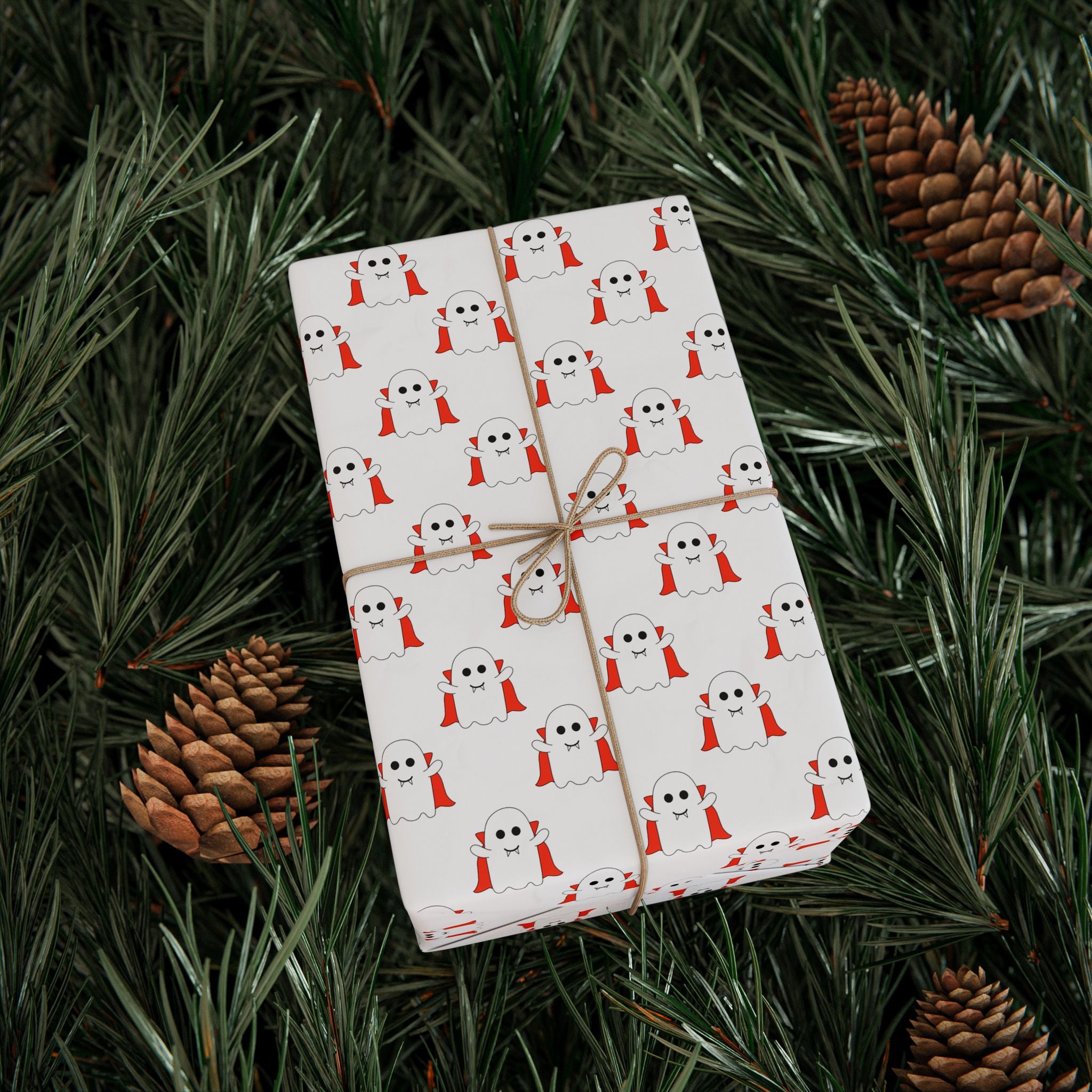Halloween Ghost Dracula Wrapping Paper | Holiday Gift Wrapping Paper Roll