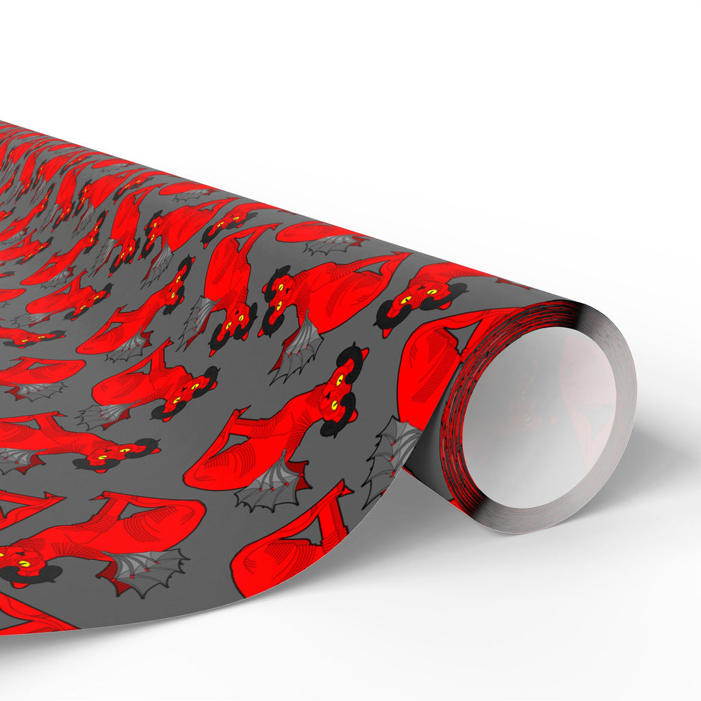 Halloween Demon Cat Wrapping Paper | Holiday Gift Wrapping Paper Roll