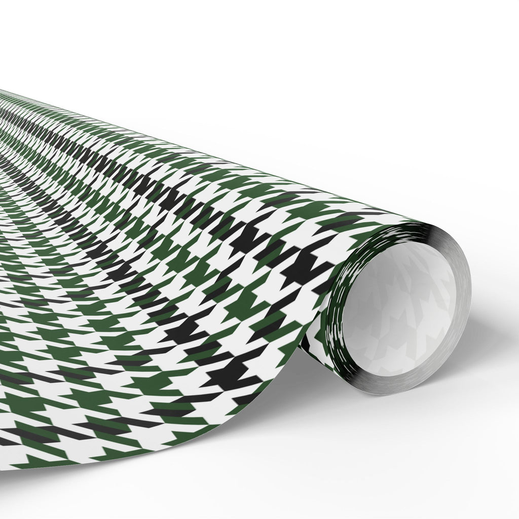 Houndstooth Wrapping Paper Design Forest 011 - Holiday Gift Wrapping Paper Roll