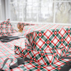 Christmas Evergreen Plaid Wrapping Paper | Holiday Gift Wrapping Paper Roll