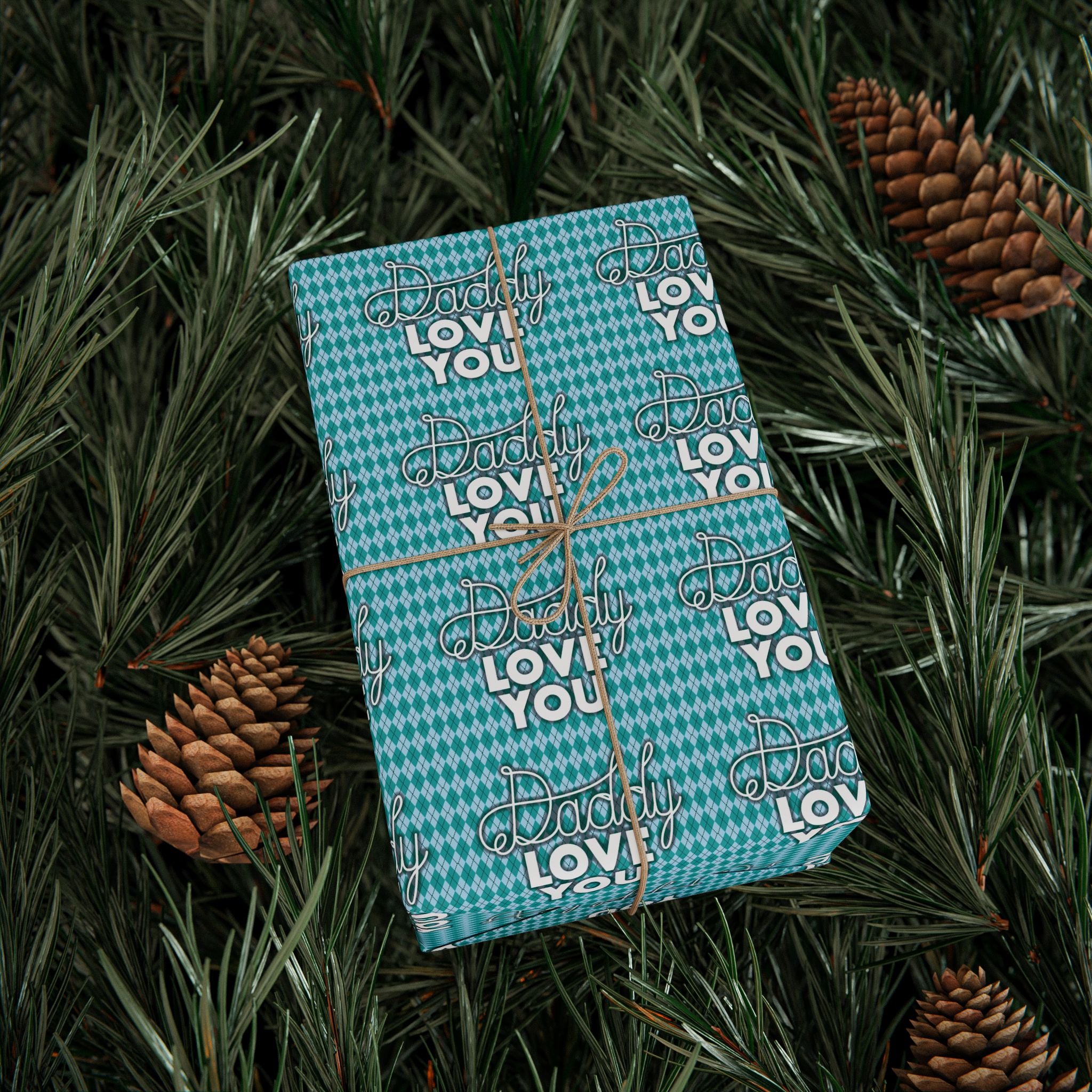 Father's Day Daddy Love Wrapping Paper - Holiday Gift Wrapping Paper Roll