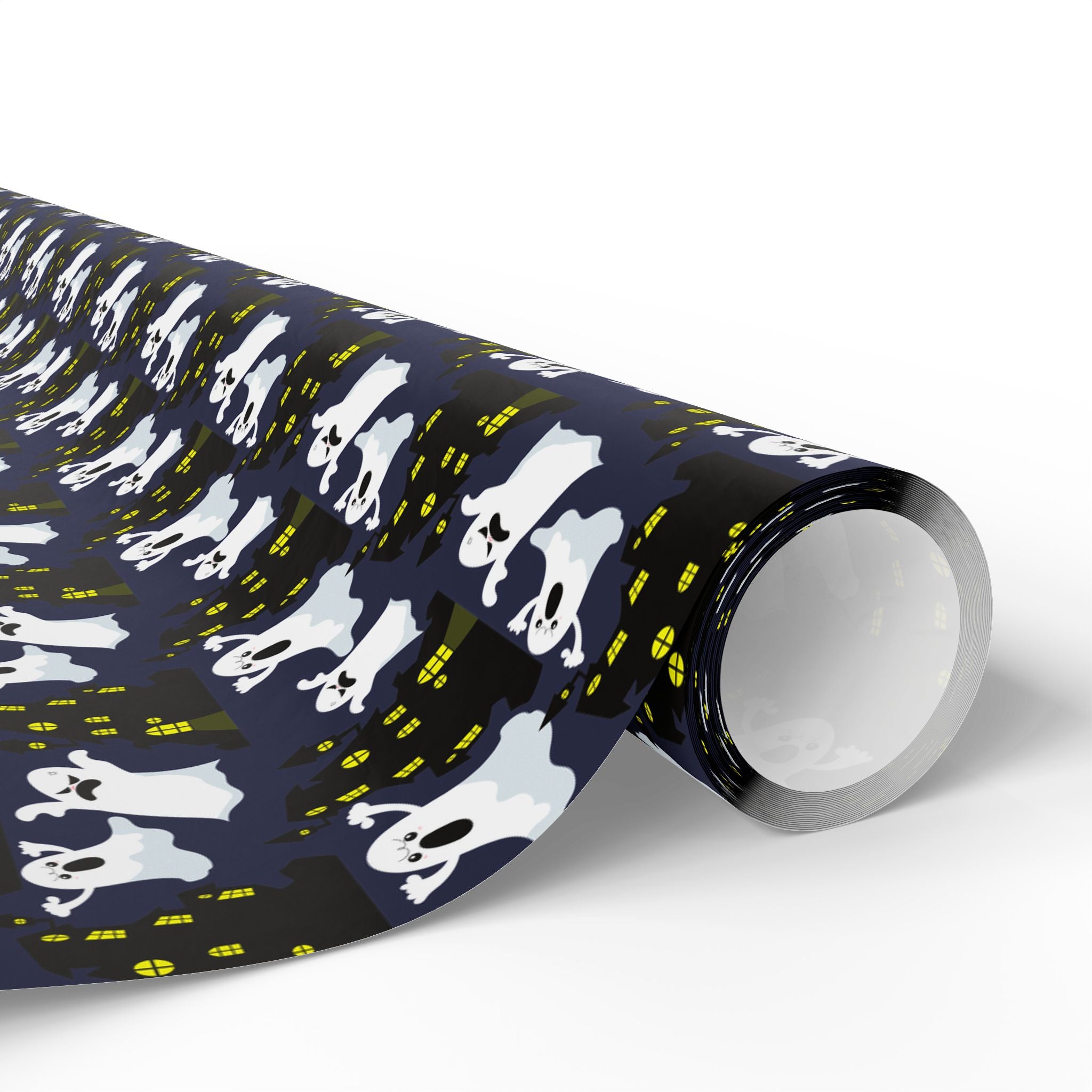 Halloween Haunted Ghost House Wrapping Paper | Holiday Gift Wrapping Paper Roll