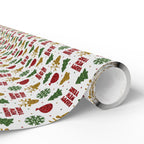 New Year's Glittered Gold Wrapping Paper - Holiday Gift Wrapping Paper Roll