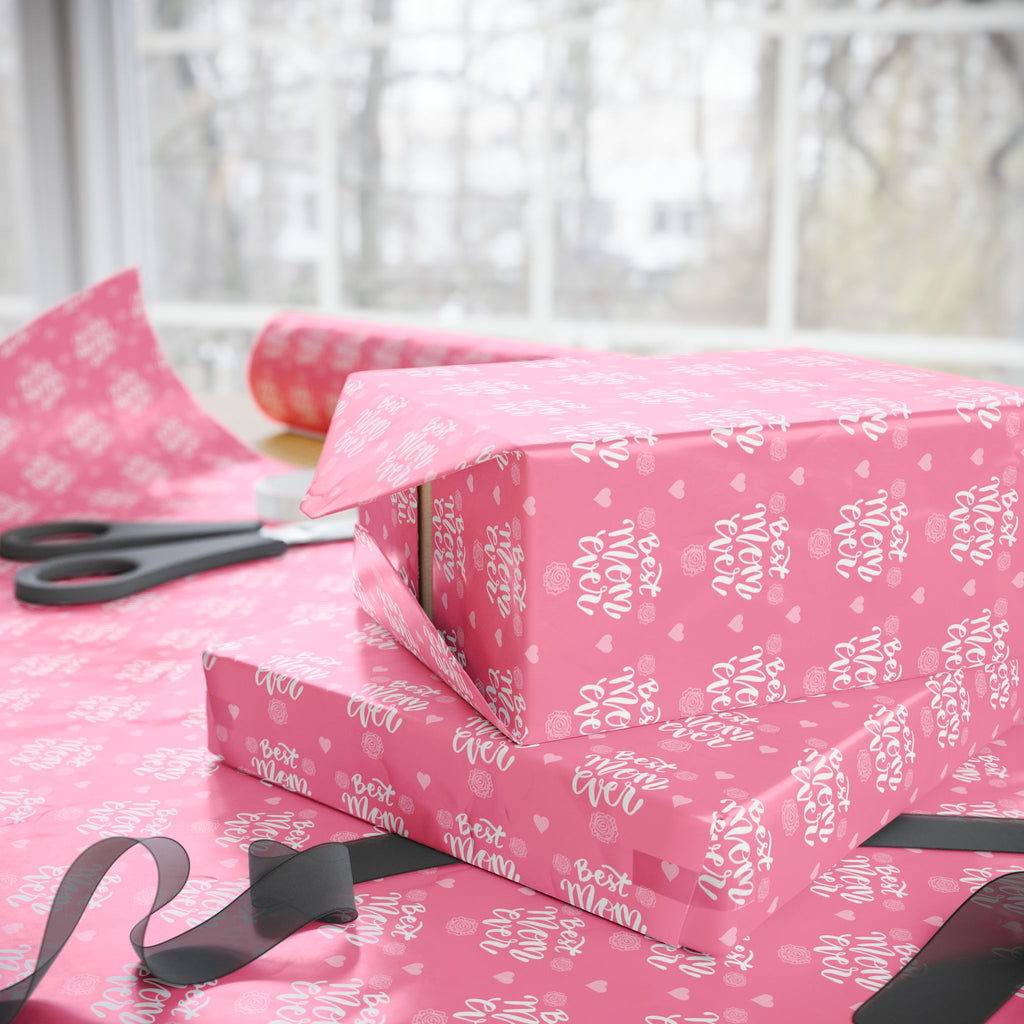 Mother's Day Best Mom Ever Wrapping Paper - Holiday Gift Wrapping Paper Roll
