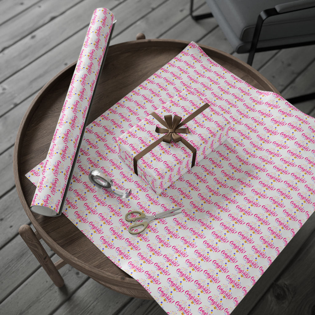 Congratulations Wrapping Paper Design 002 - Holiday Gift Wrapping Paper Roll
