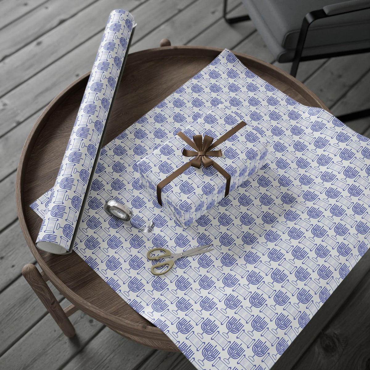 Hanukkah Sefer Torah Wrapping Paper | Holiday Gift Wrapping Paper Roll