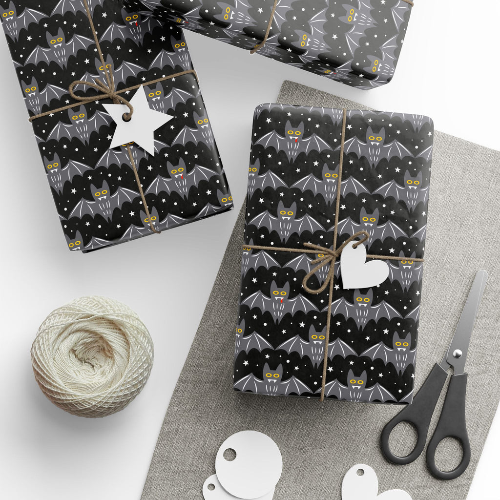 Halloween Whimsical Backs Wrapping Paper | Holiday Gift Wrapping Paper Roll