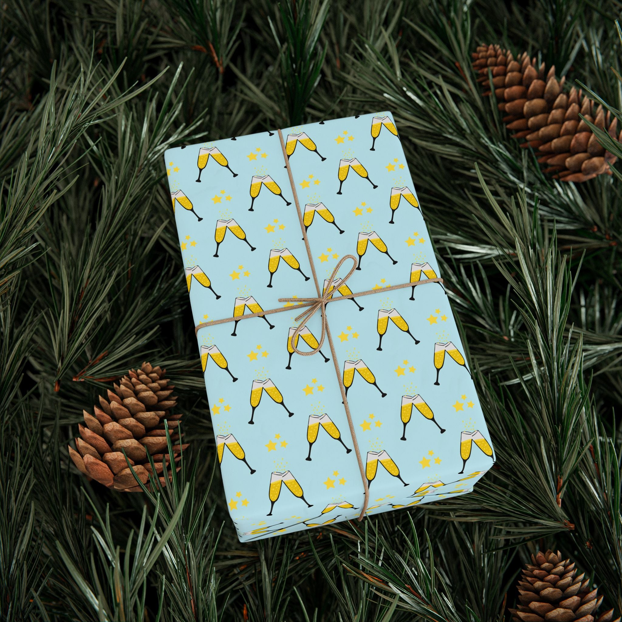 New Year's Champagne Toast Wrapping Paper - Holiday Gift Wrapping Paper Roll