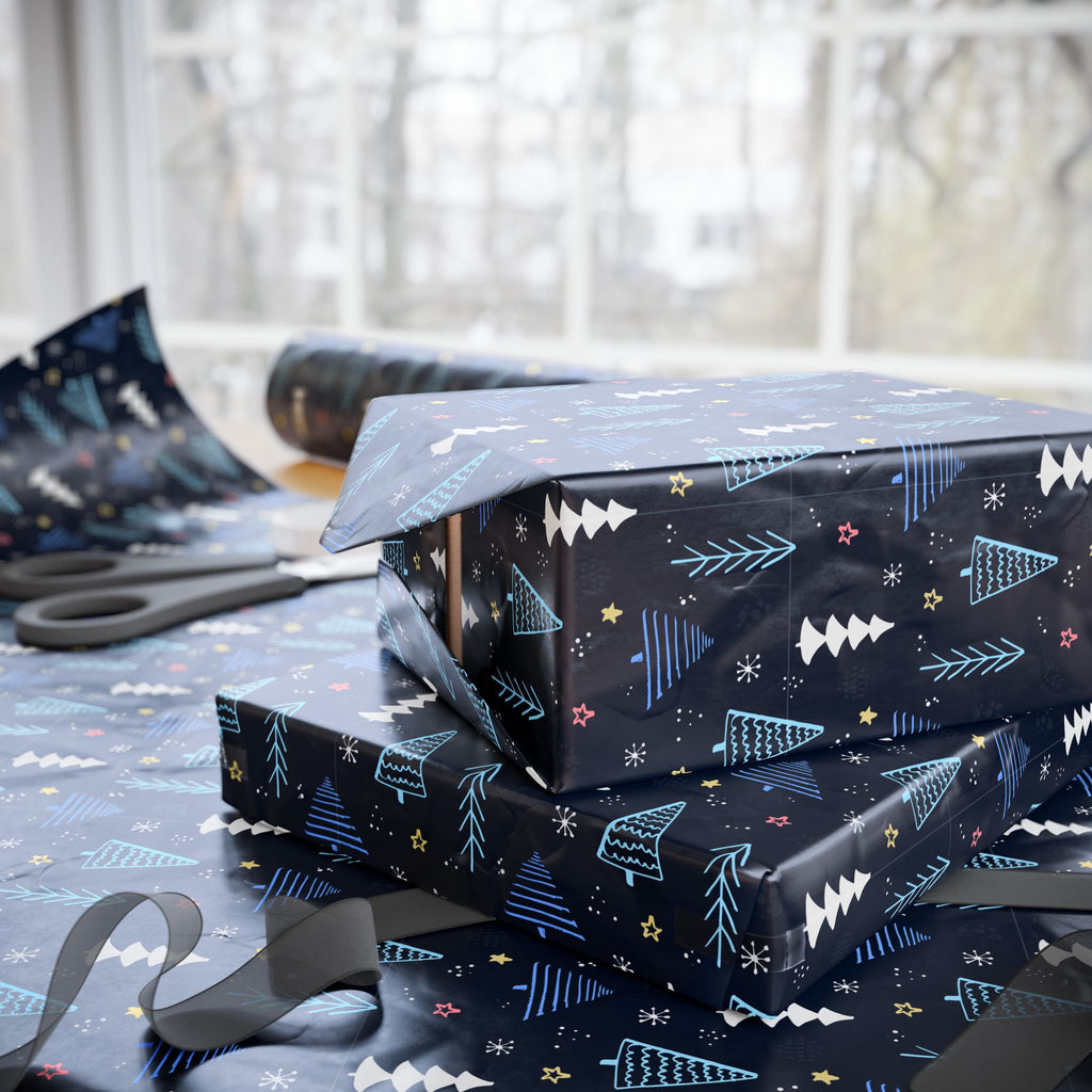 Christmas Winter Forest Wrapping Paper | Holiday Gift Wrapping Paper Roll