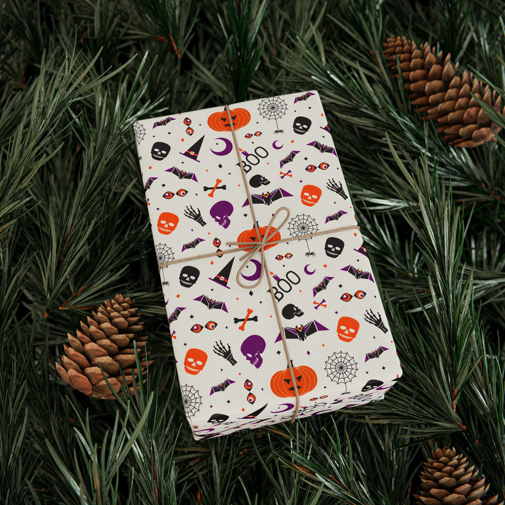 Halloween Spooky Symbols Wrapping Paper | Holiday Gift Wrapping Paper Roll