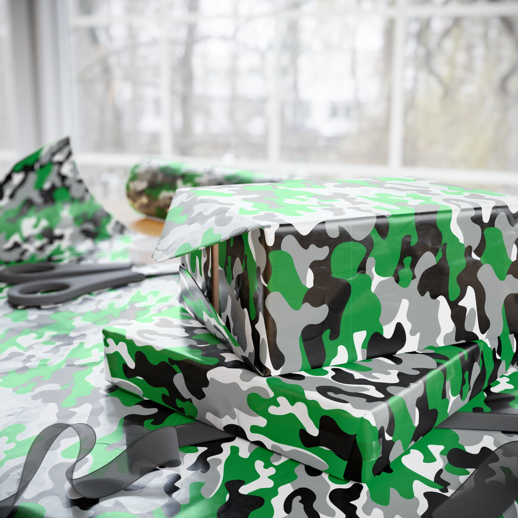 North Dakota Fighting Sioux Inspired Camoflauge Wrapping Paper - Holiday Gift Wrapping Paper Roll