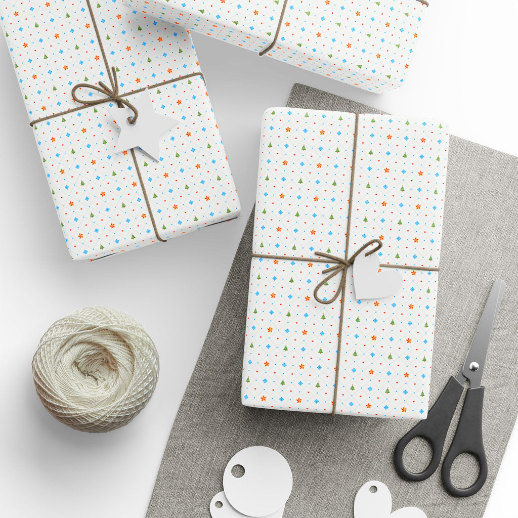 Christmas Tree Toppers Wrapping Paper | Holiday Gift Wrapping Paper Roll