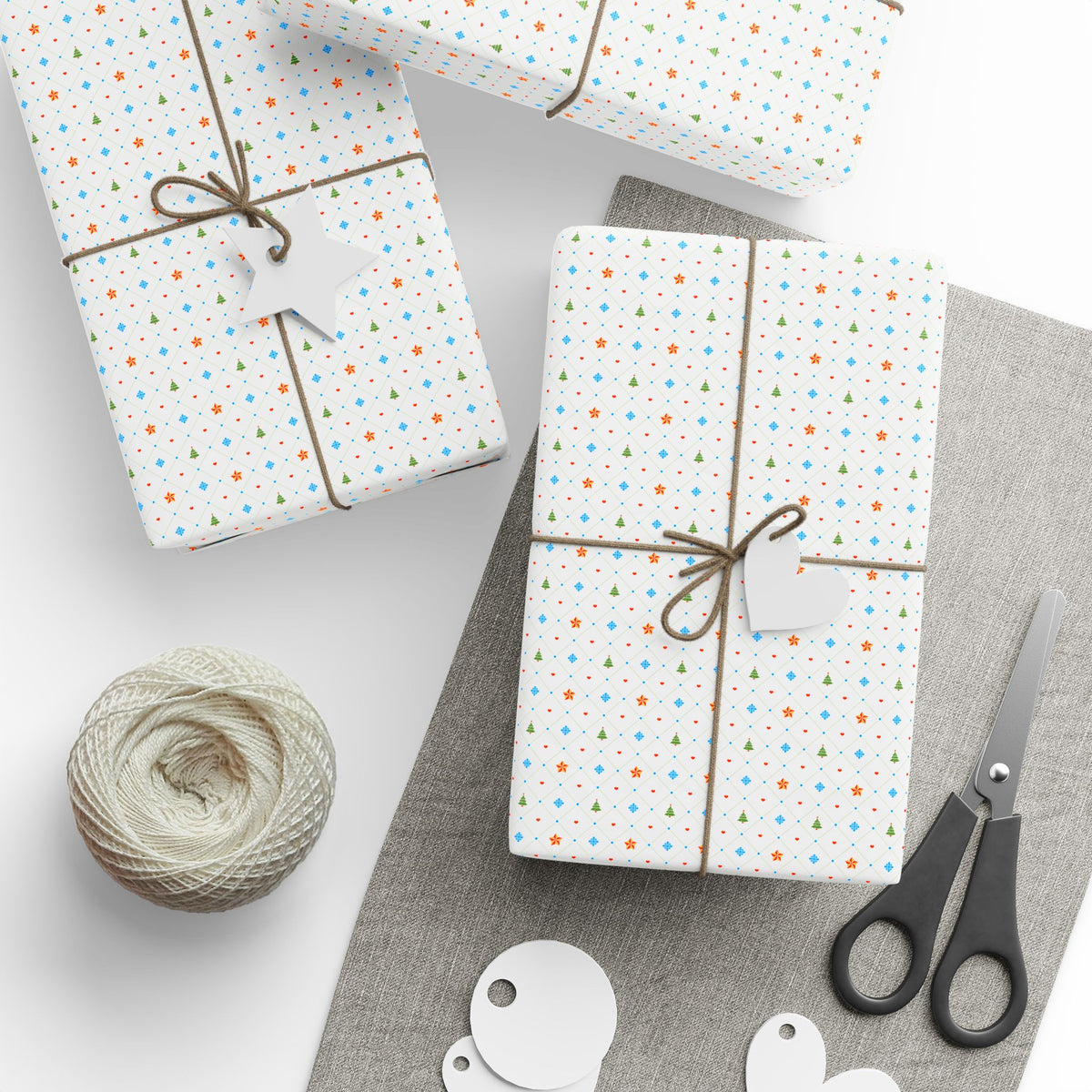 Christmas Tree Toppers Wrapping Paper | Holiday Gift Wrapping Paper Roll