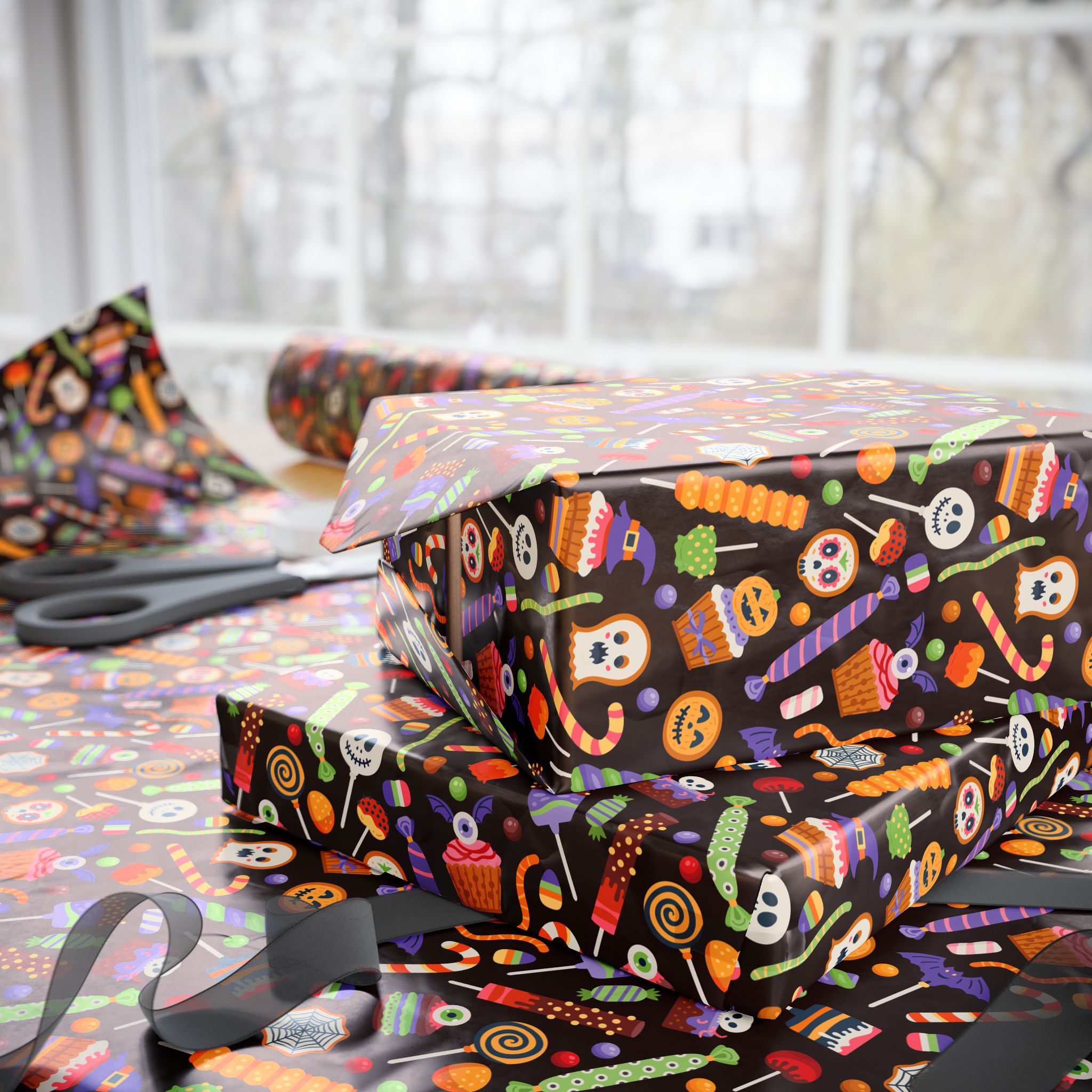 Halloween Freaky Candy Wrapping Paper | Holiday Gift Wrapping Paper Roll