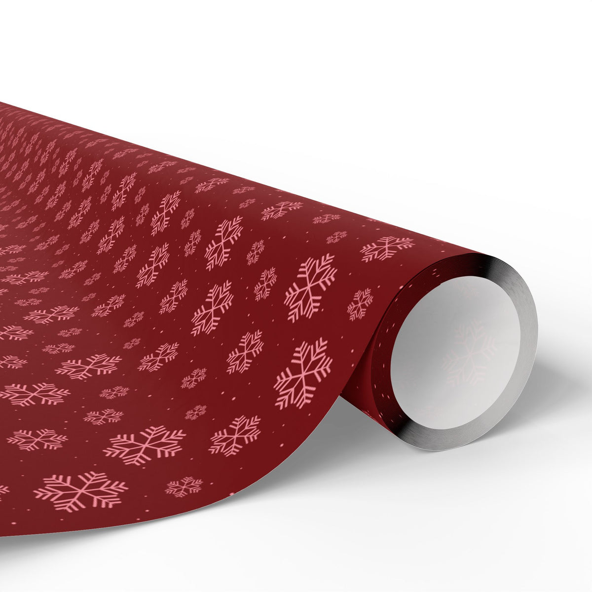 Christmas Dark Red Snowflakes Wrapping Paper | Holiday Gift Wrapping Paper Roll