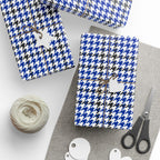 Houndstooth Wrapping Paper Design Royal Blue 009 - Holiday Gift Wrapping Paper Roll