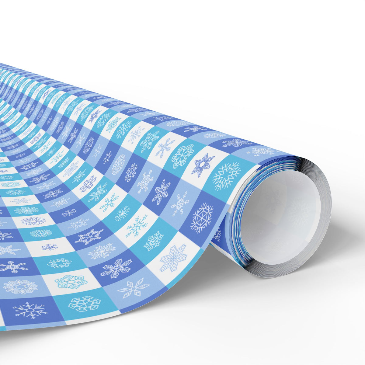 Christmas Checkered Snowflakes Wrapping Paper | Holiday Gift Wrapping Paper Roll