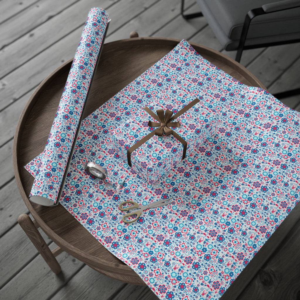 Floral Design 001 Wrapping Paper - Holiday Gift Wrapping Paper Roll
