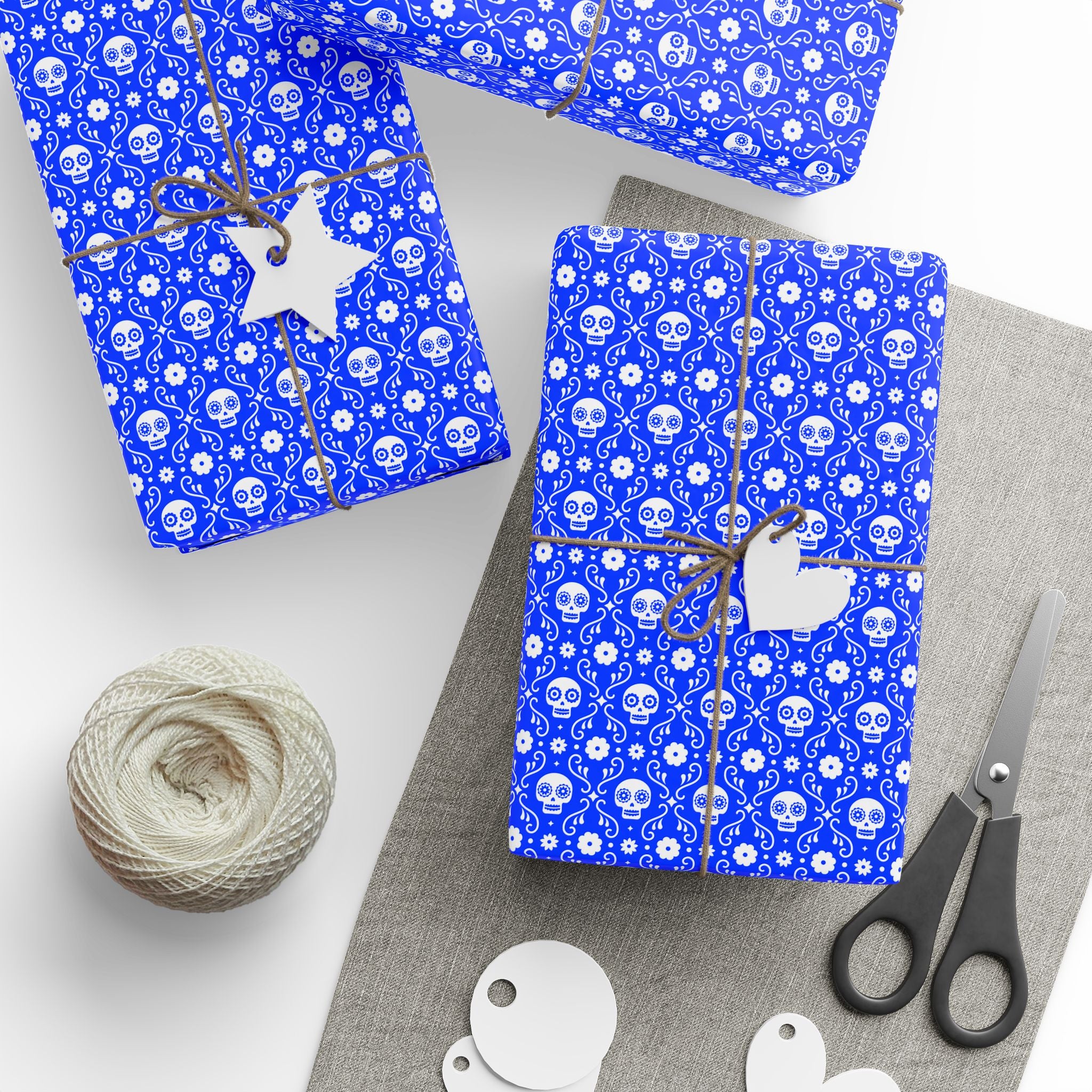 Day of the Dead Royal Skulls Wrapping Paper | Holiday Gift Wrapping Paper Roll