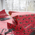 Halloween Red Hat Witches Wrapping Paper | Holiday Gift Wrapping Paper Roll
