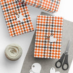 Houndstooth Wrapping Paper Design Orange 006 - Holiday Gift Wrapping Paper Roll