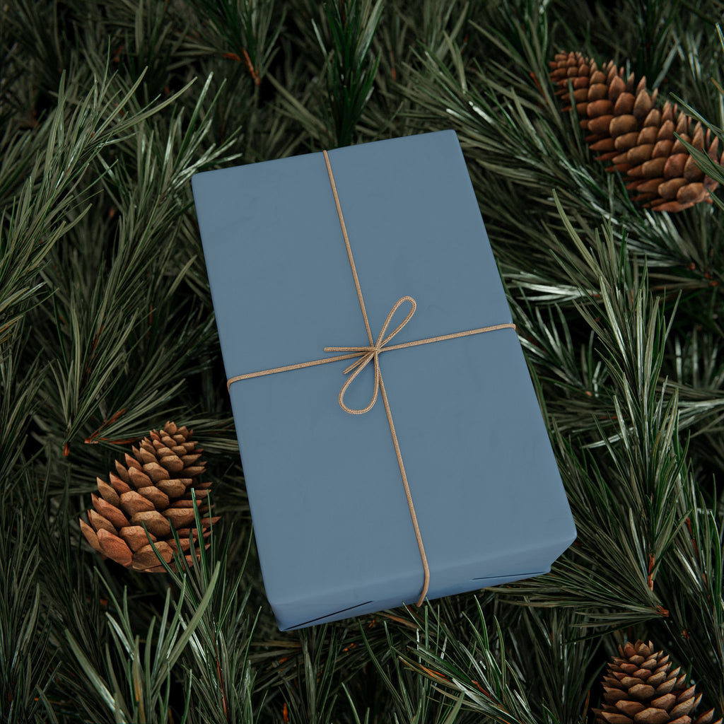 Solid Steel Blue Wrapping Paper - Holiday Gift Wrapping Paper Roll