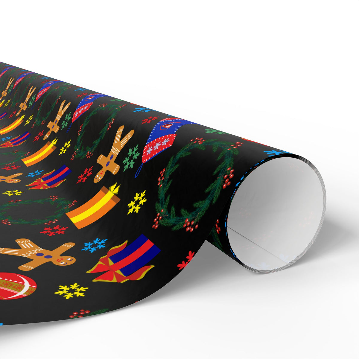 Christmas Blue Stockings Wrapping Paper | Holiday Gift Wrapping Paper