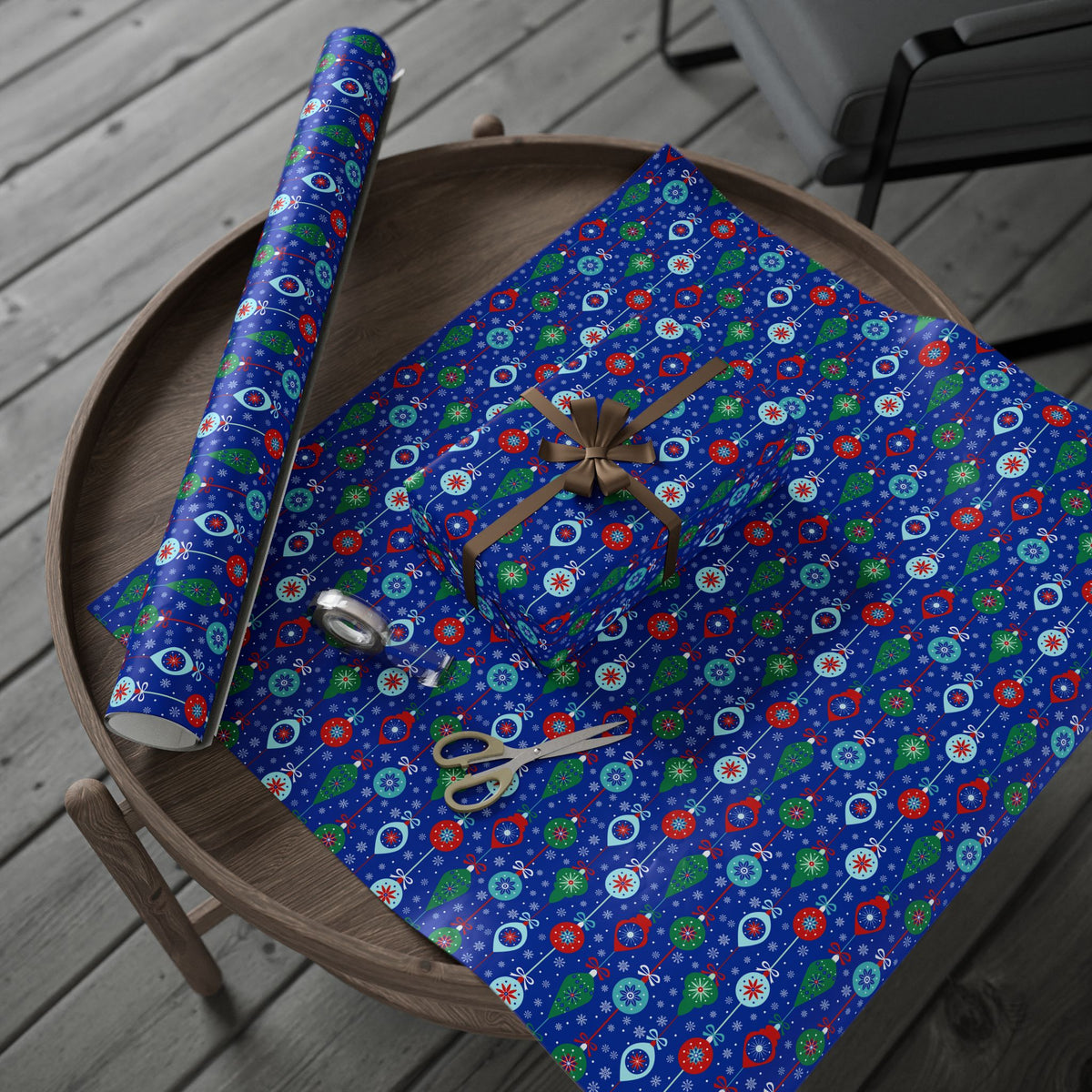 Christmas Assorted Ornaments Wrapping Paper | Holiday Gift Wrapping Paper