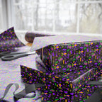 Mardis Gras Fleur De Lis Collage Wrapping Paper | Holiday Gift Wrapping Paper Roll