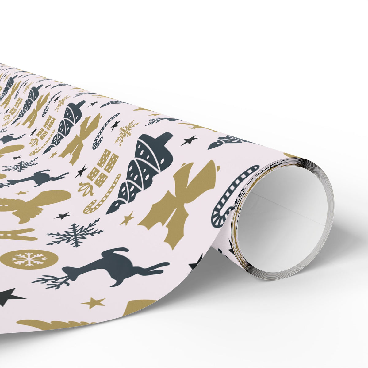 Christmas Reindeer Angels Wrapping Paper | Holiday Gift Wrapping Paper Roll