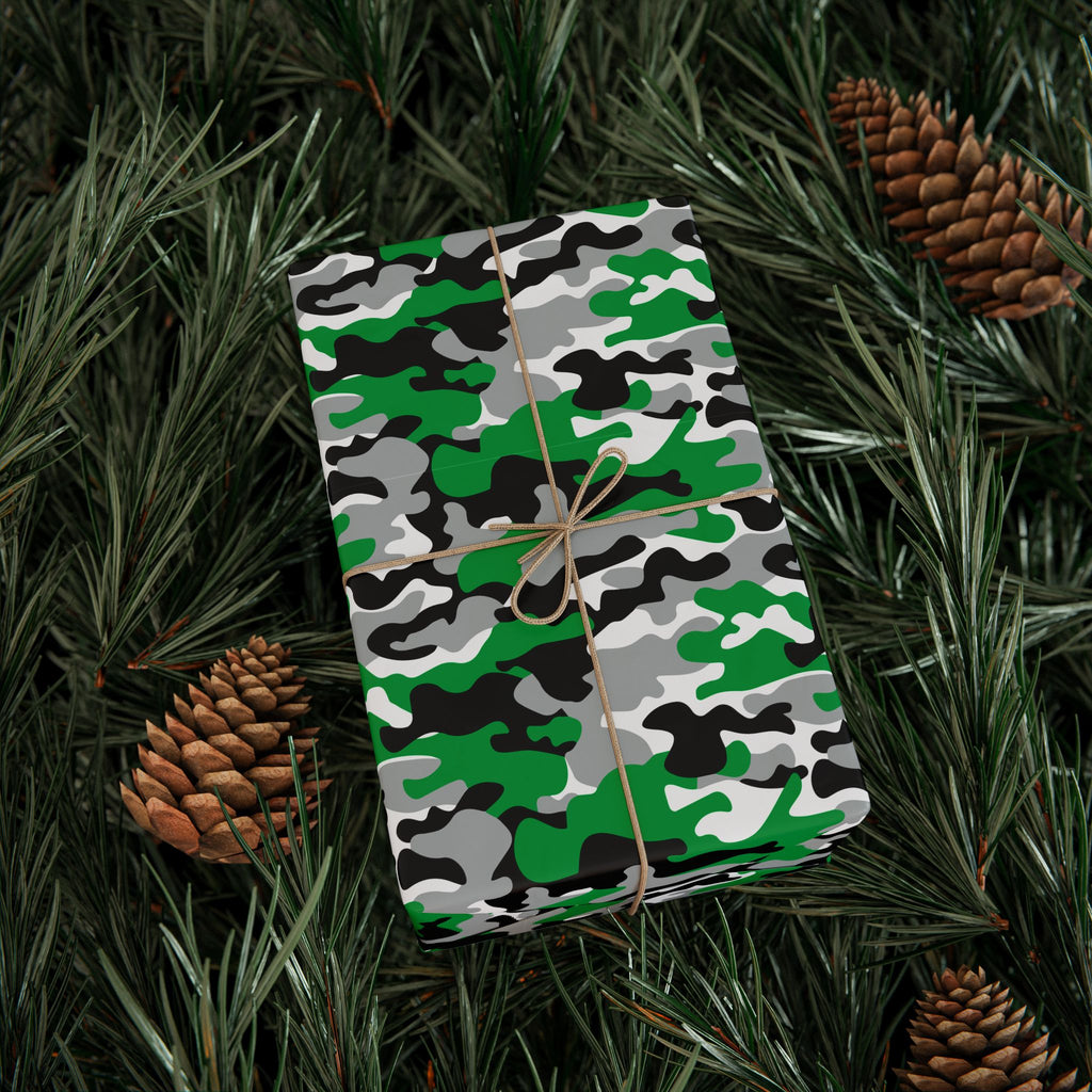 North Dakota Fighting Sioux Inspired Camoflauge Wrapping Paper - Holiday Gift Wrapping Paper Roll