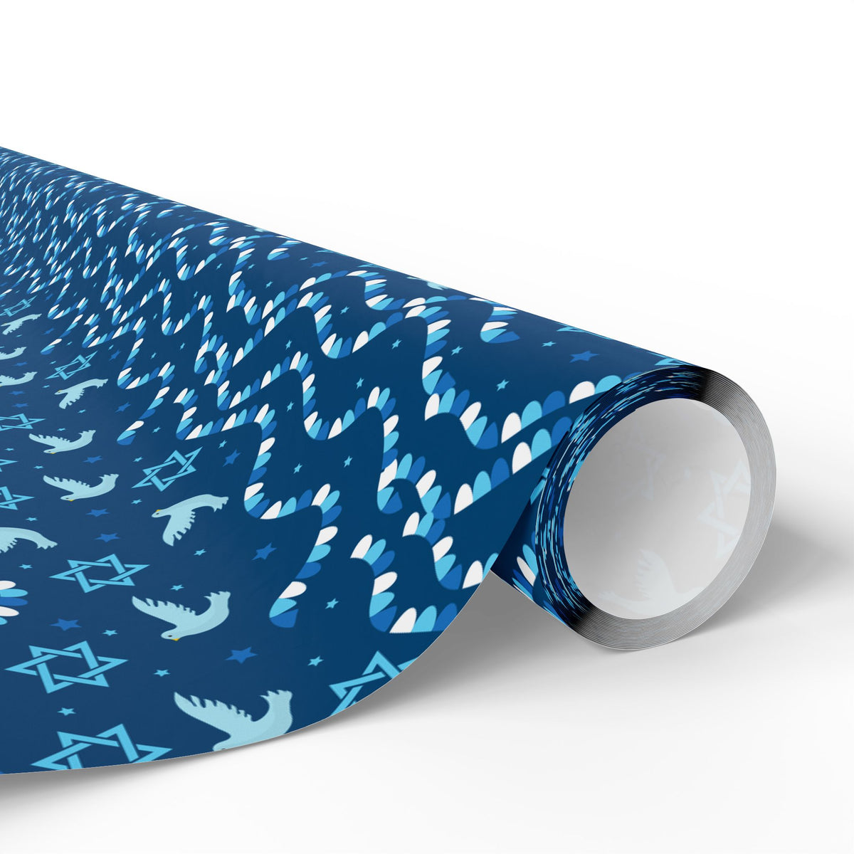 Hanukkah Bunting Doves Wrapping Paper | Holiday Gift Wrapping Paper Roll