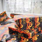 Halloween Pumpkin Lineup Wrapping Paper | Holiday Gift Wrapping Paper Roll