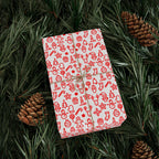 Christmas Red Outlines Wrapping Paper | Holiday Gift Wrapping Paper Roll