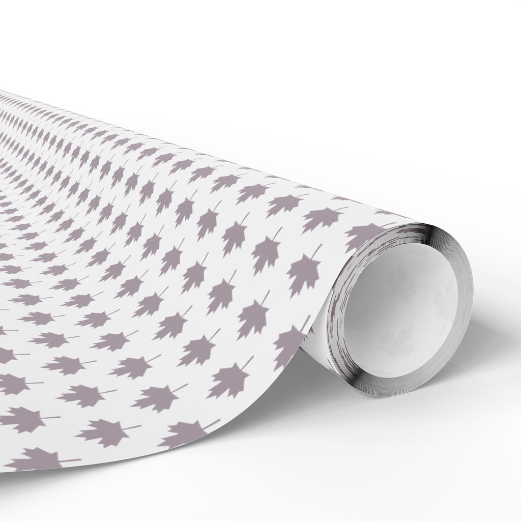 Canada Day Grey Leaves Wrapping Paper - Holiday Gift Wrapping Paper Roll